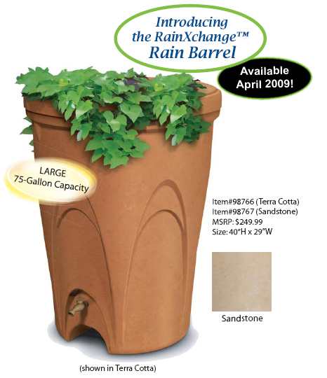 buy Aquascape RainXchange - 75 Gallon Rain Barrel (Terracotta & Sandstone Finish)